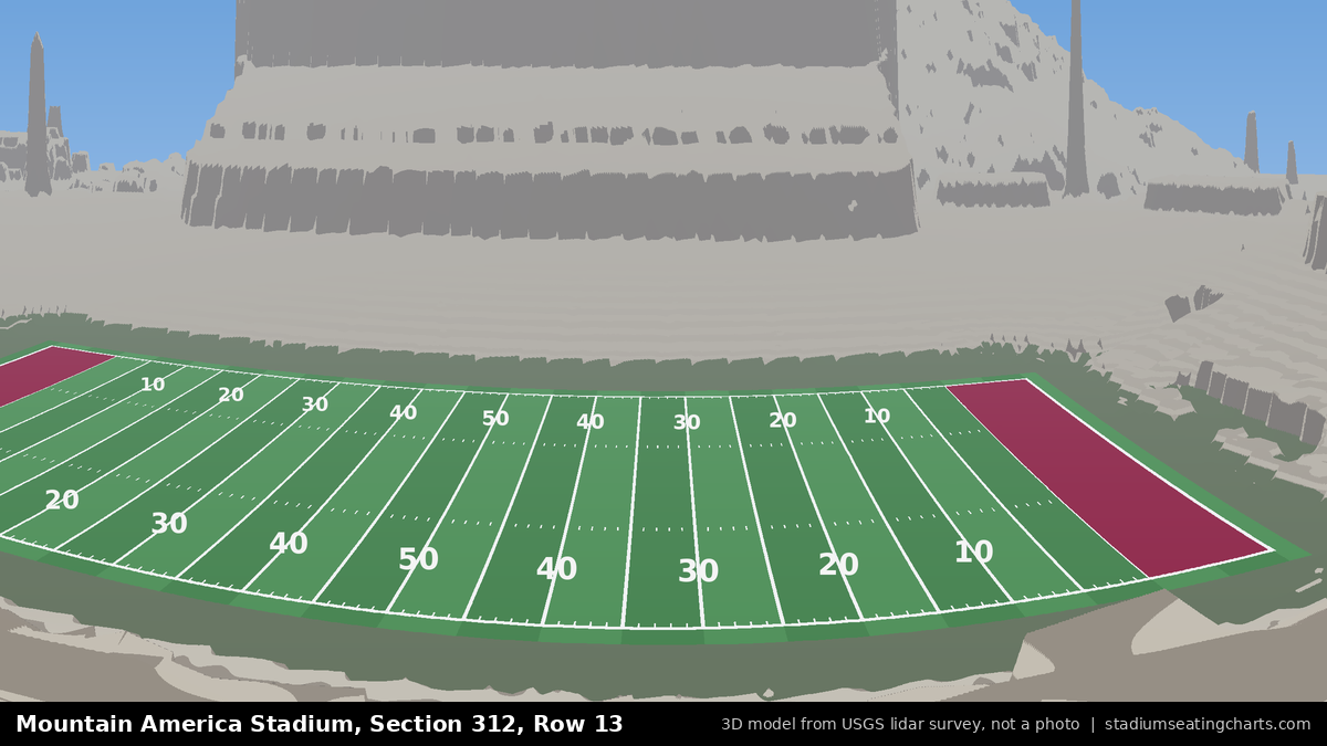 View from Mountain America Stadium Section 312, Row 13, looking toward the field