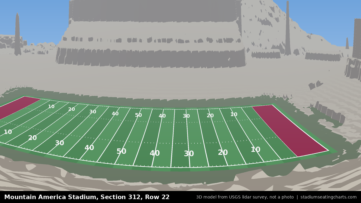 View from Mountain America Stadium Section 312, Row 22, looking toward the field