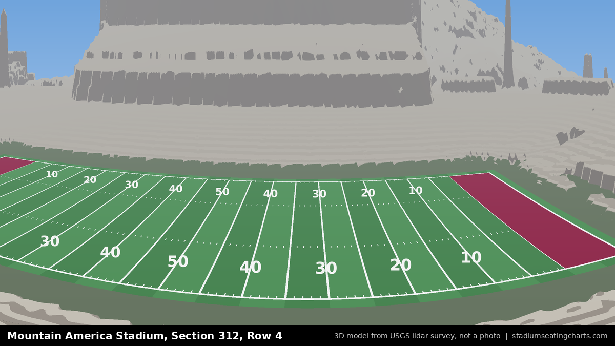 View from Mountain America Stadium Section 312, Row 4, looking toward the field