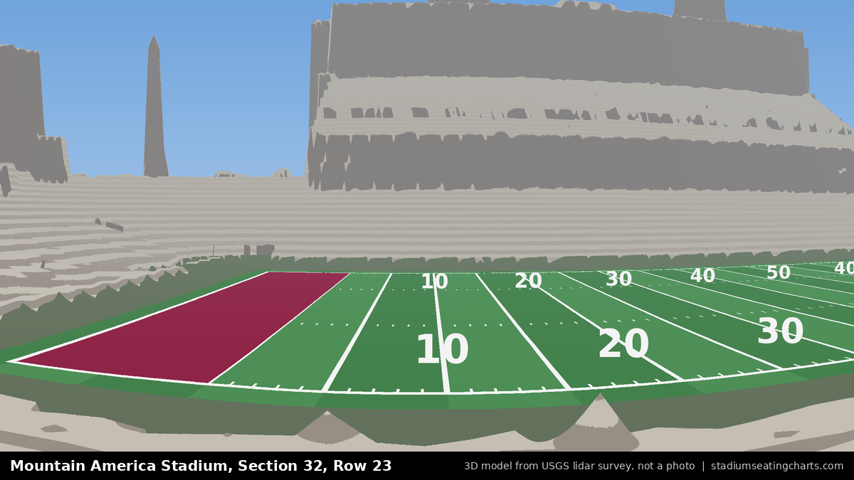 View from Mountain America Stadium Section 32, Row 23, looking toward the field