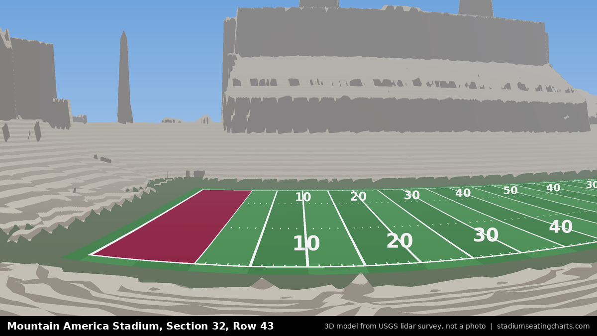View from Mountain America Stadium Section 32, Row 43, looking toward the field