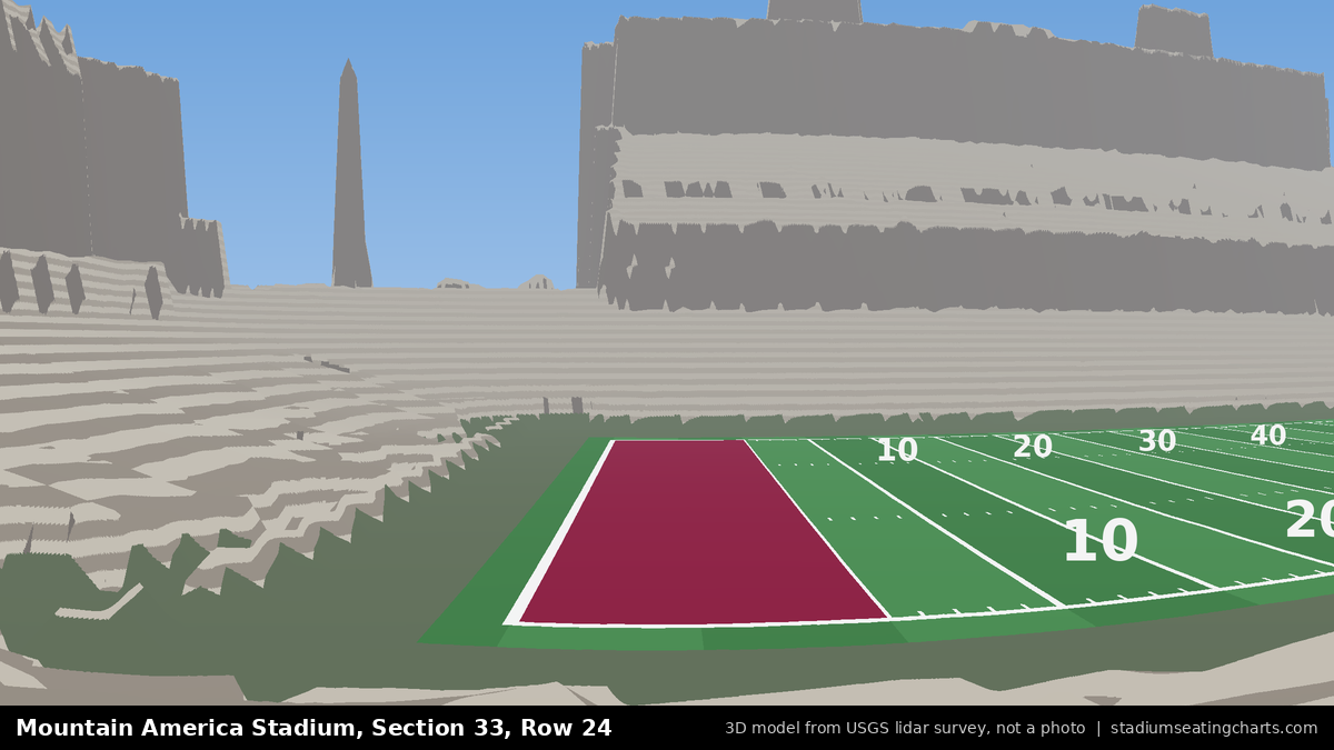 View from Mountain America Stadium Section 33, Row 24, looking toward the field