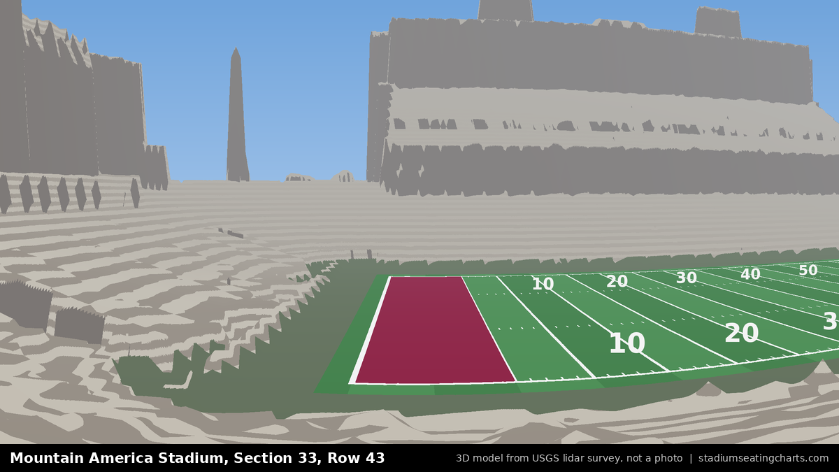 View from Mountain America Stadium Section 33, Row 43, looking toward the field
