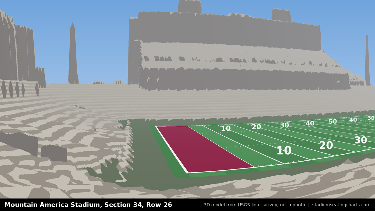 View from Mountain America Stadium Section 34, Row 26, looking toward the field