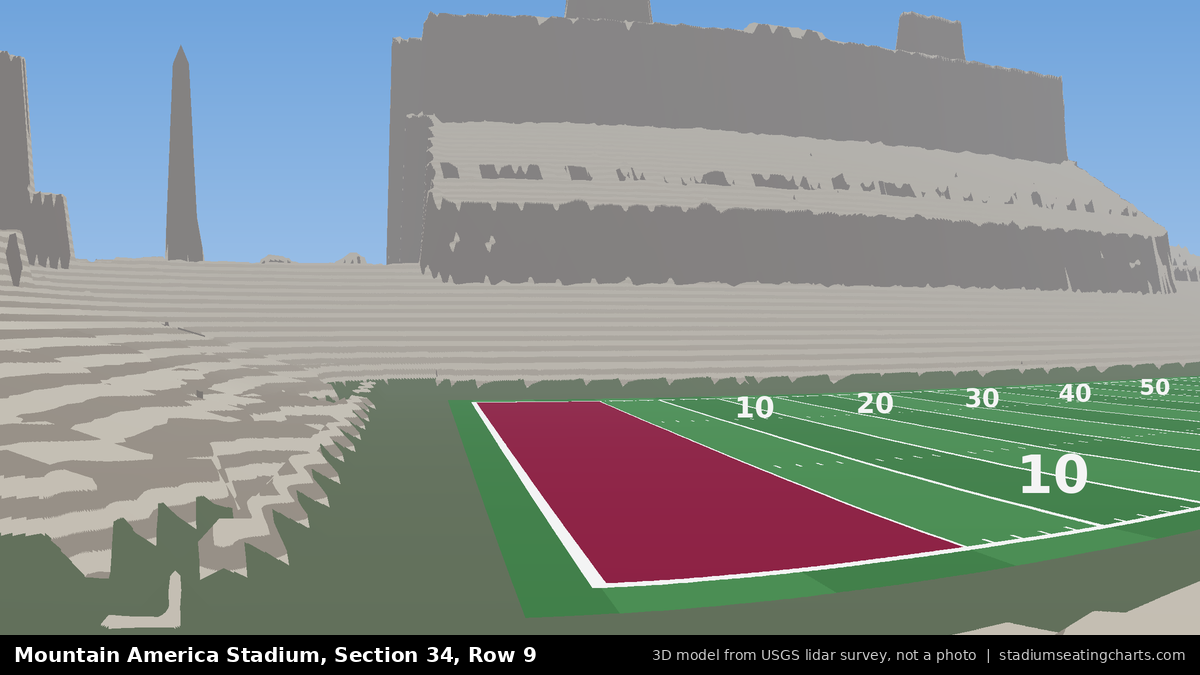 View from Mountain America Stadium Section 34, Row 9, looking toward the field