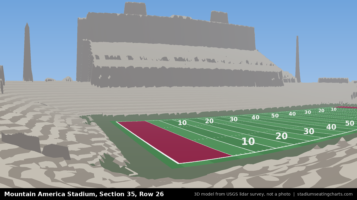 View from Mountain America Stadium Section 35, Row 26, looking toward the field