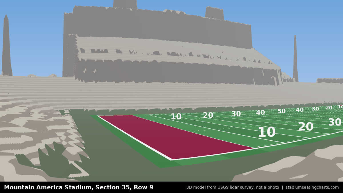 View from Mountain America Stadium Section 35, Row 9, looking toward the field