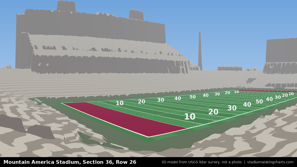 View from Mountain America Stadium Section 36, Row 26, looking toward the field