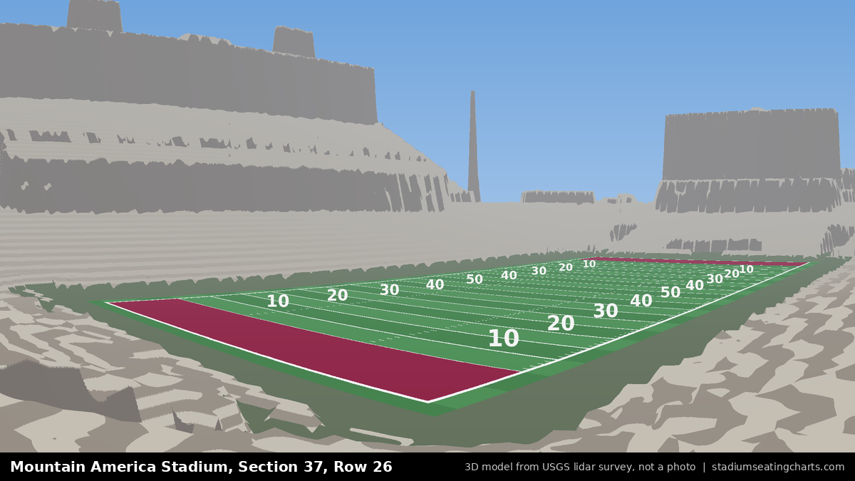 View from Mountain America Stadium Section 37, Row 26, looking toward the field