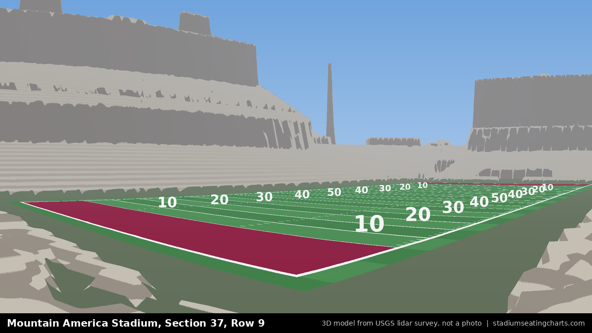 View from Mountain America Stadium Section 37, Row 9, looking toward the field