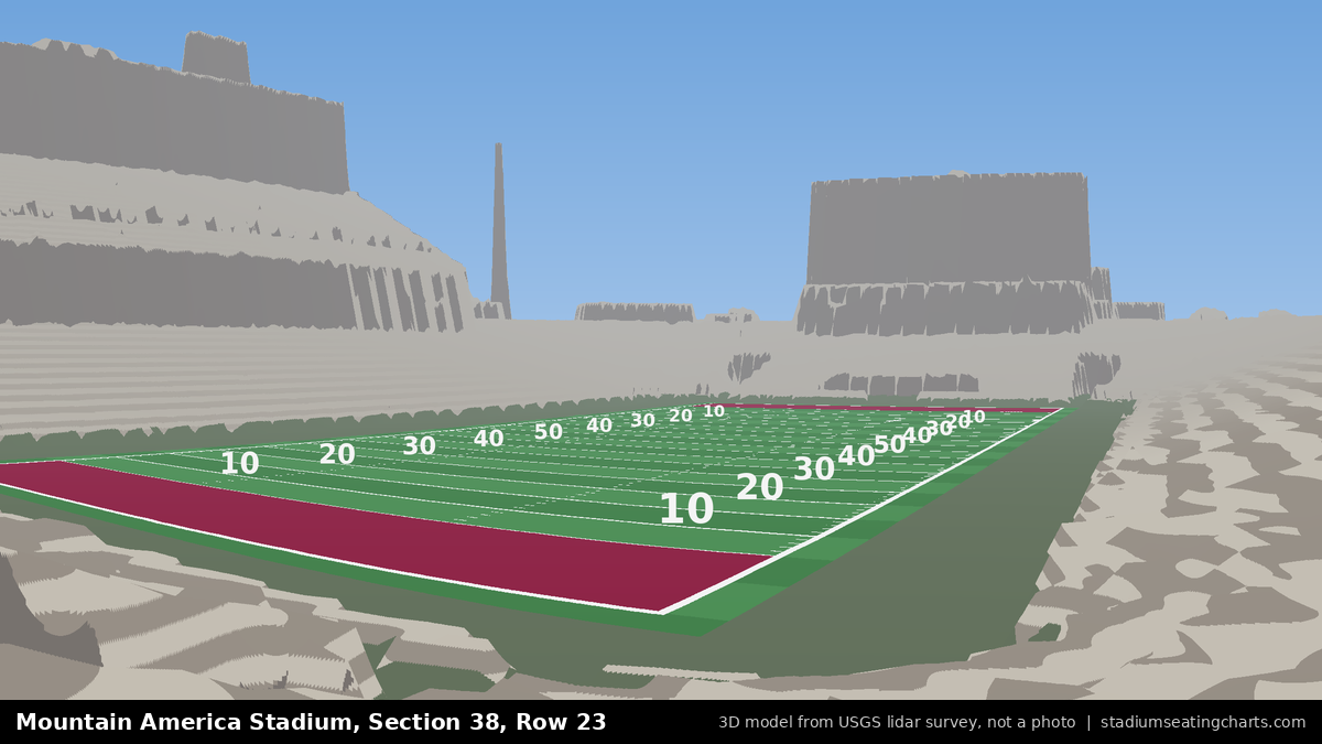 View from Mountain America Stadium Section 38, Row 23, looking toward the field