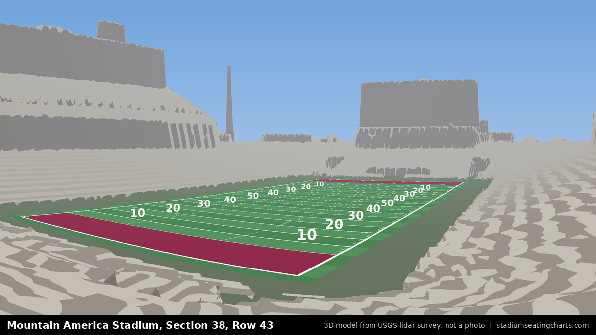 View from Mountain America Stadium Section 38, Row 43, looking toward the field