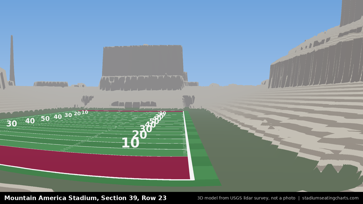 View from Mountain America Stadium Section 39, Row 23, looking toward the field