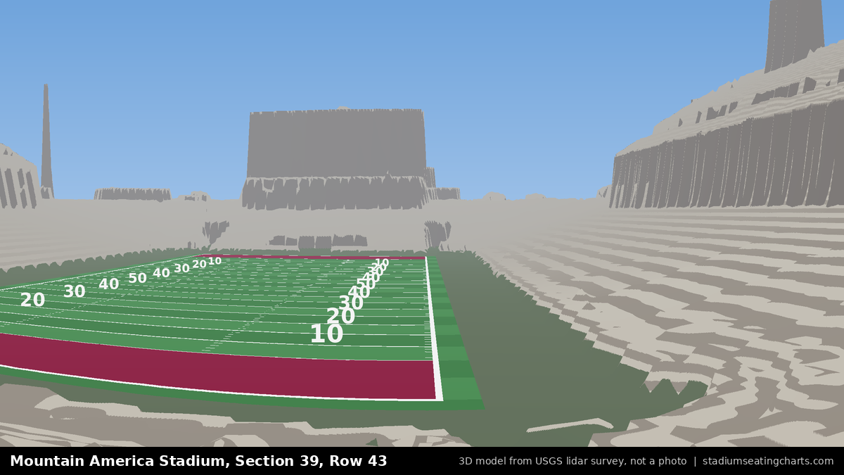 View from Mountain America Stadium Section 39, Row 43, looking toward the field