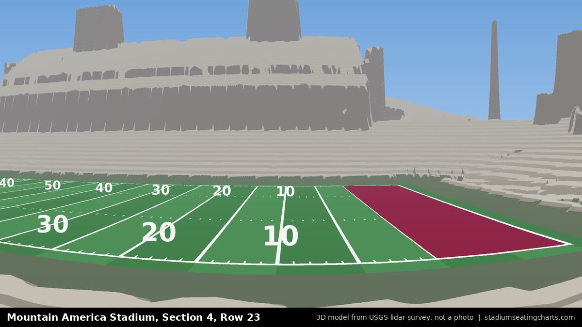 View from Mountain America Stadium Section 4, Row 23, looking toward the field