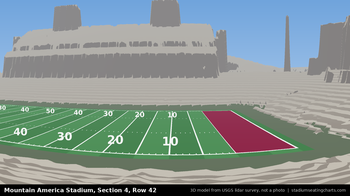 View from Mountain America Stadium Section 4, Row 42, looking toward the field