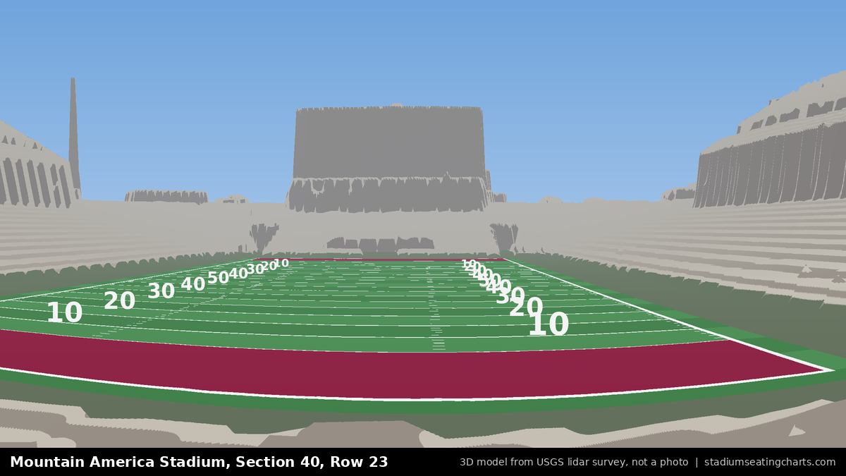 View from Mountain America Stadium Section 40, Row 23, looking toward the field