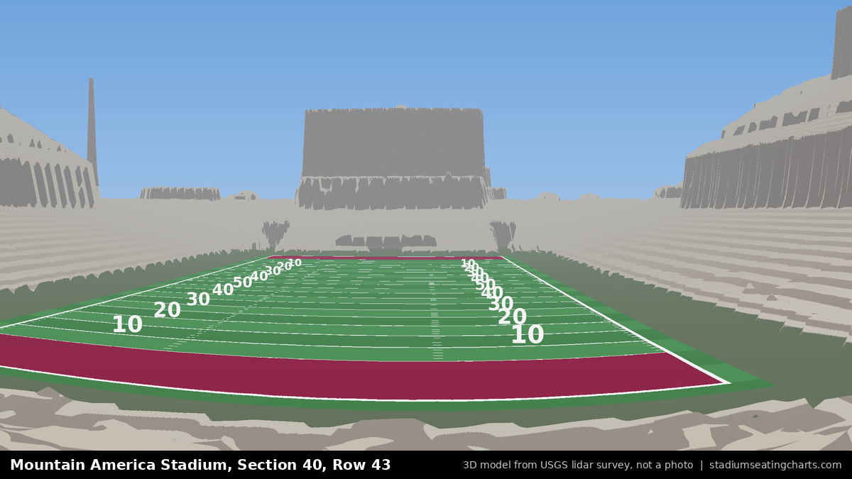View from Mountain America Stadium Section 40, Row 43, looking toward the field