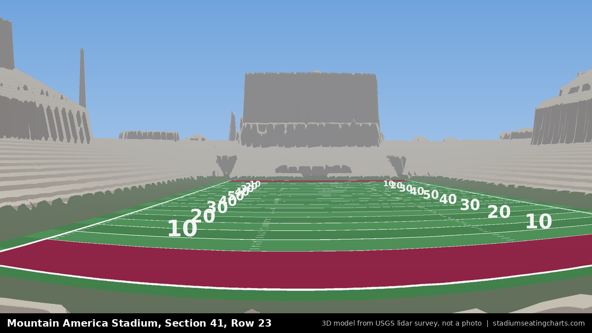 View from Mountain America Stadium Section 41, Row 23, looking toward the field