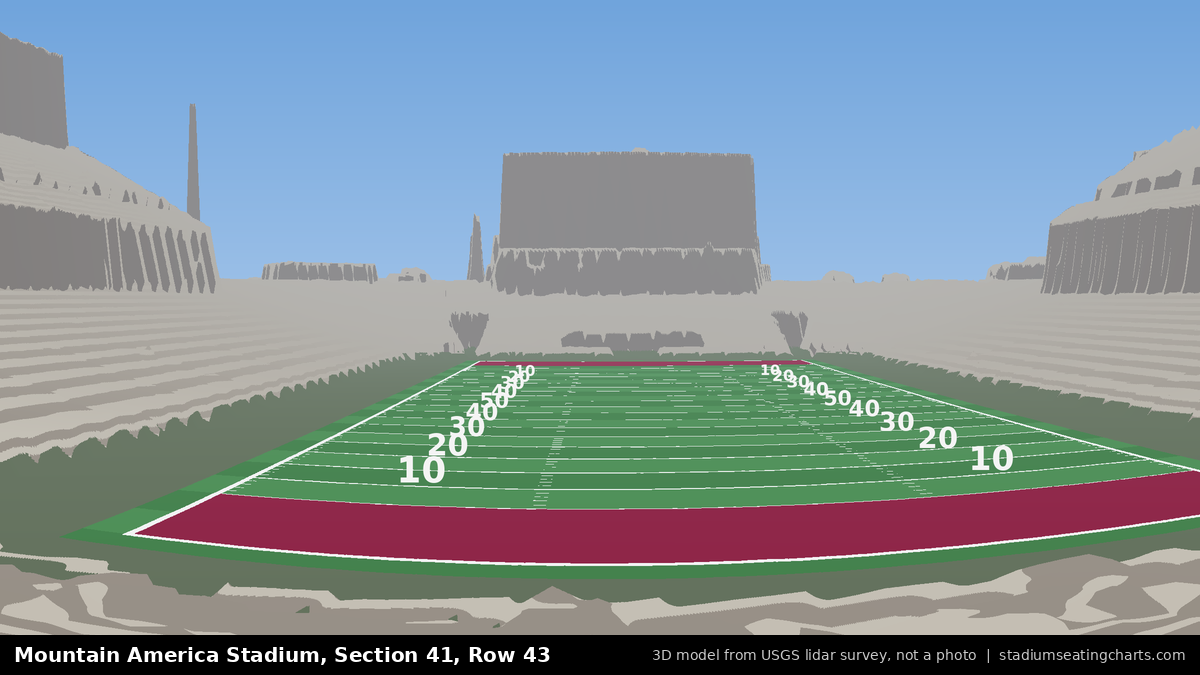 View from Mountain America Stadium Section 41, Row 43, looking toward the field