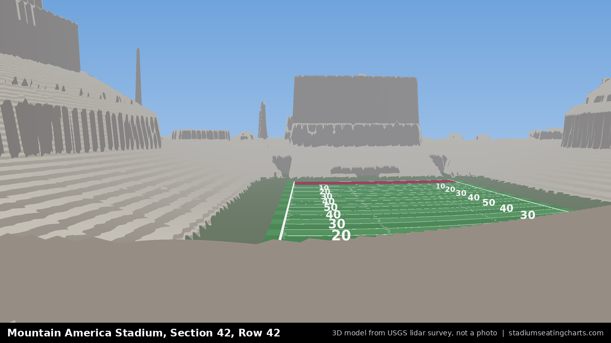 View from Mountain America Stadium Section 42, Row 42, looking toward the field