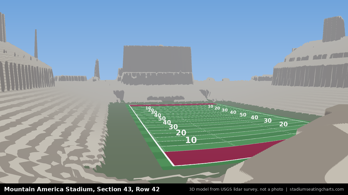 View from Mountain America Stadium Section 43, Row 42, looking toward the field