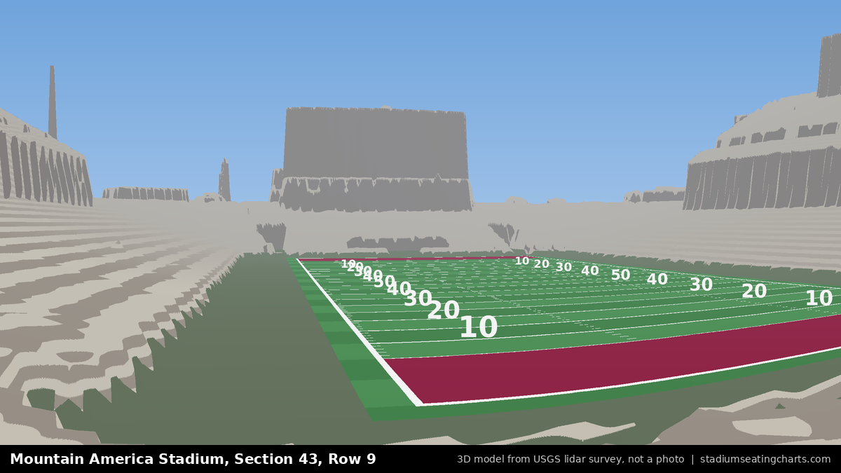 View from Mountain America Stadium Section 43, Row 9, looking toward the field