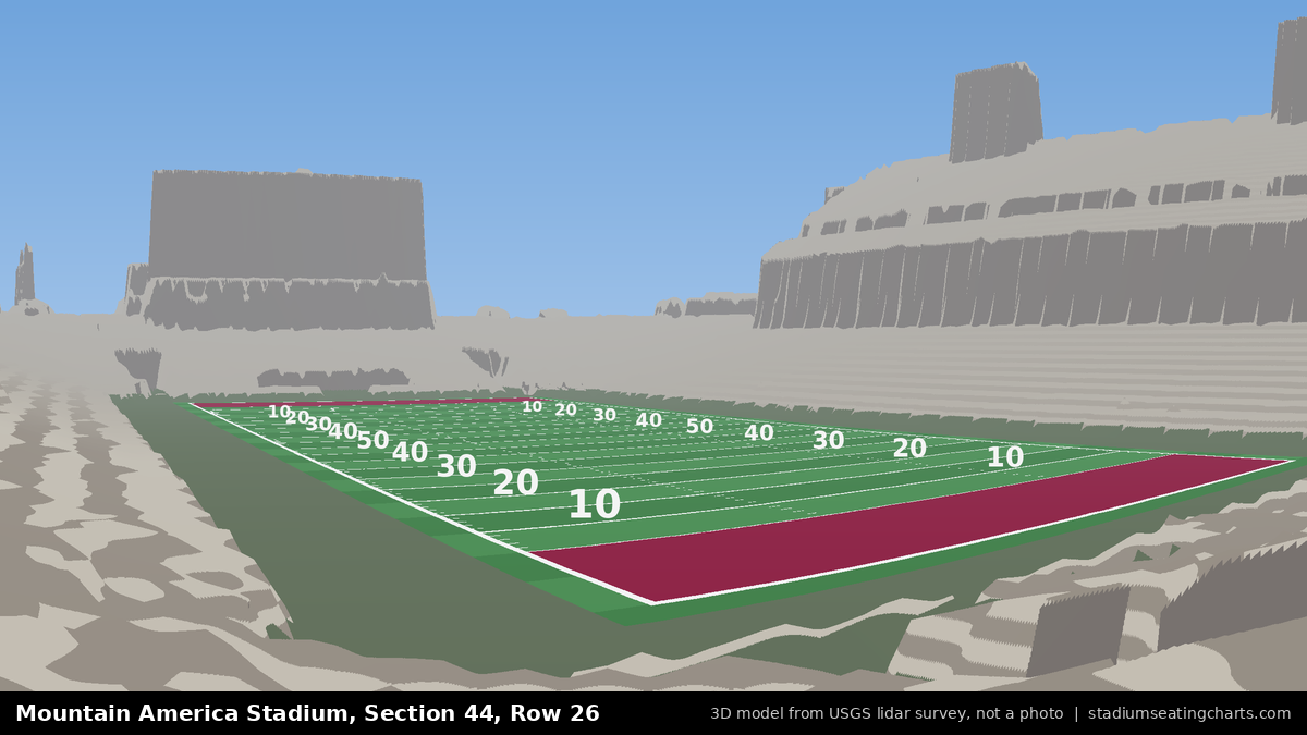 View from Mountain America Stadium Section 44, Row 26, looking toward the field