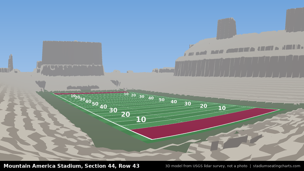 View from Mountain America Stadium Section 44, Row 43, looking toward the field