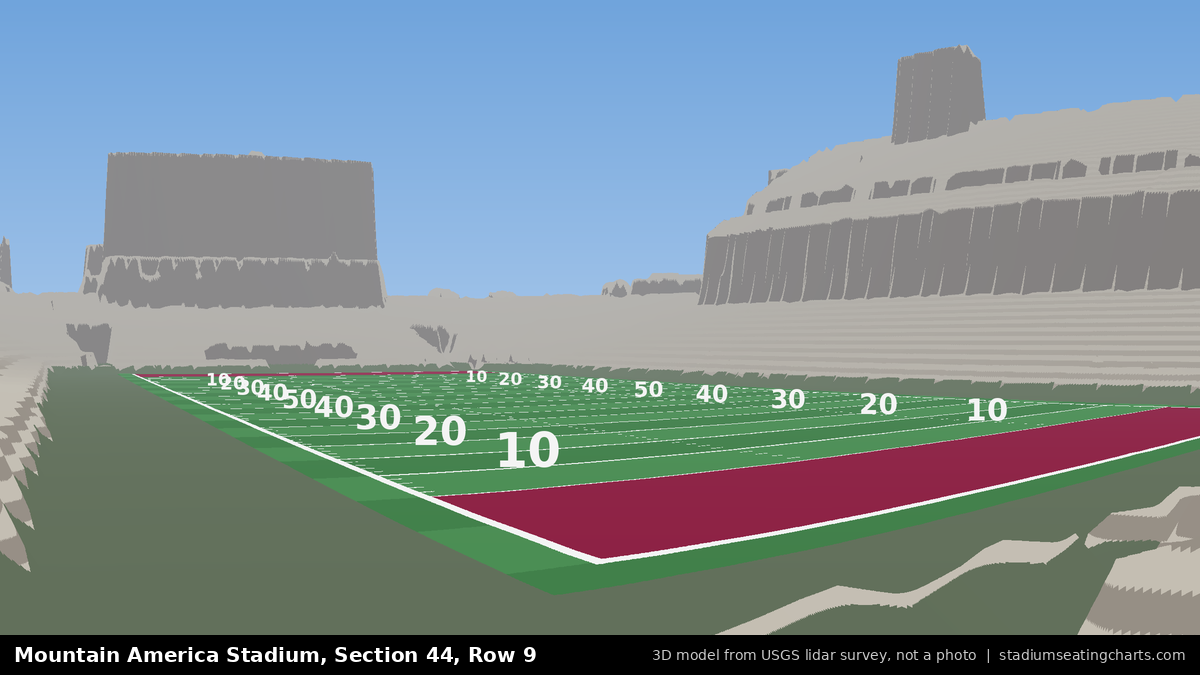 View from Mountain America Stadium Section 44, Row 9, looking toward the field