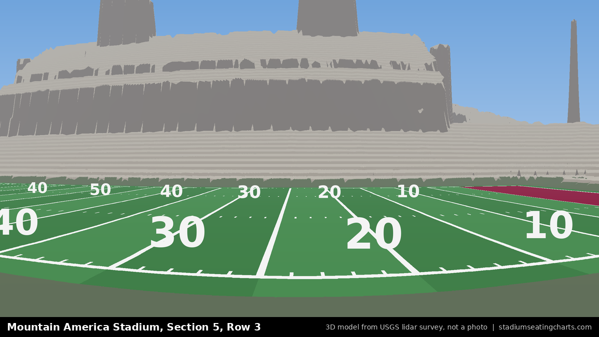View from Mountain America Stadium Section 5, Row 3, looking toward the field