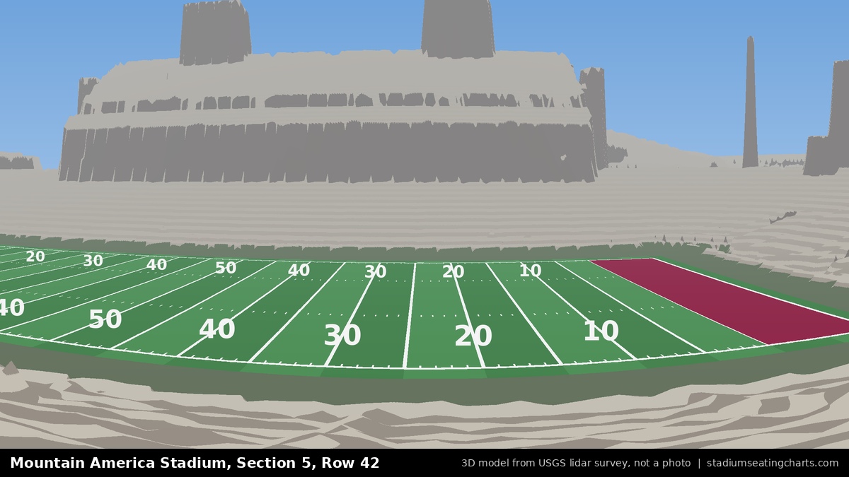 View from Mountain America Stadium Section 5, Row 42, looking toward the field