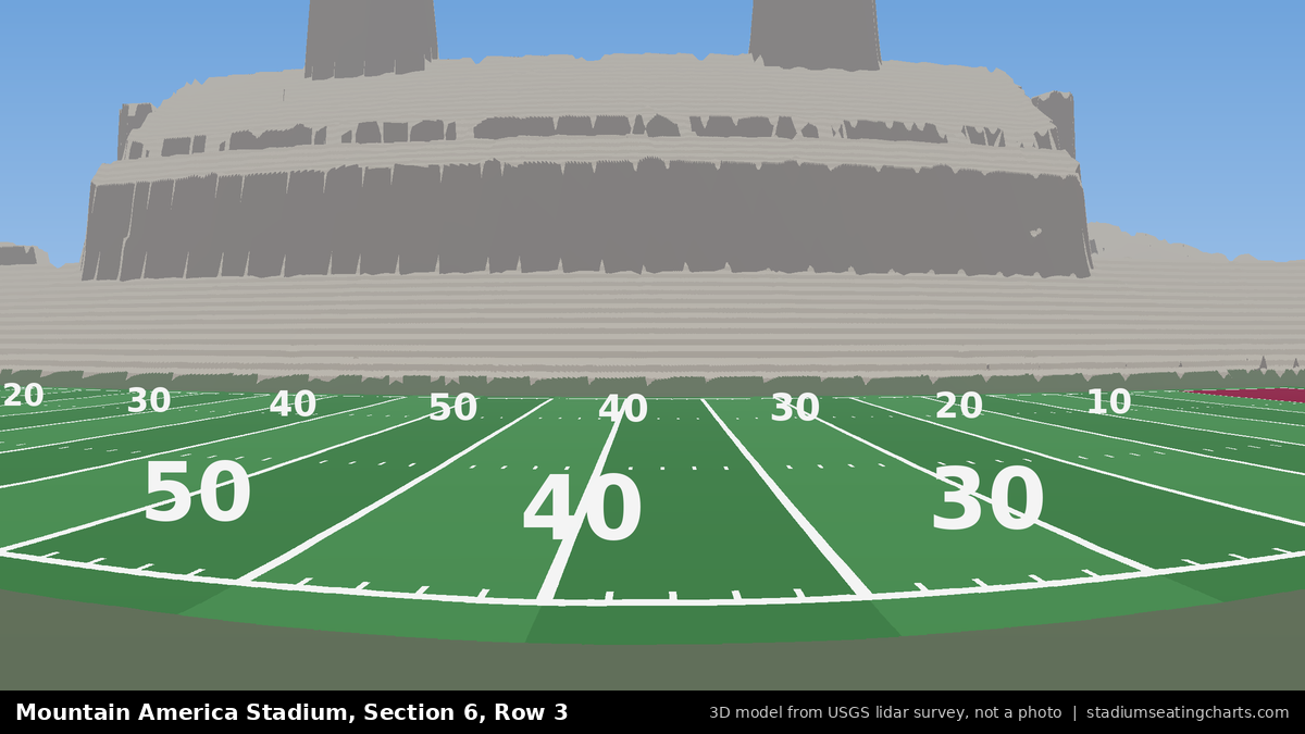 View from Mountain America Stadium Section 6, Row 3, looking toward the field