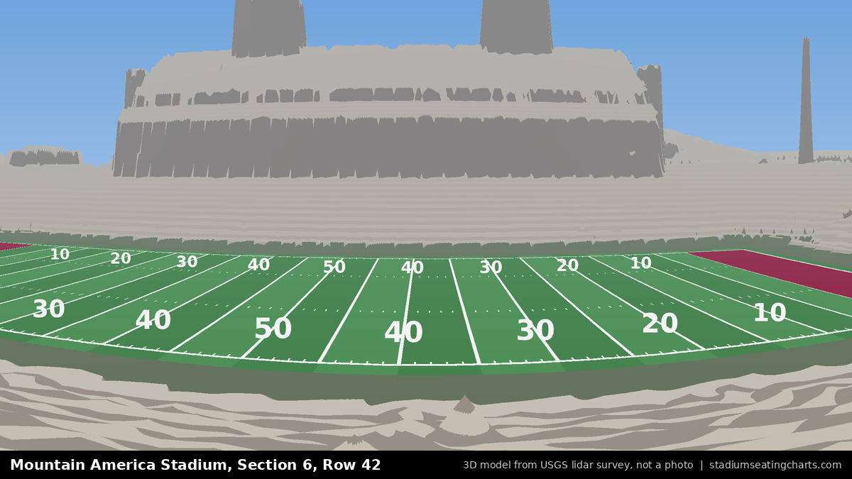 View from Mountain America Stadium Section 6, Row 42, looking toward the field