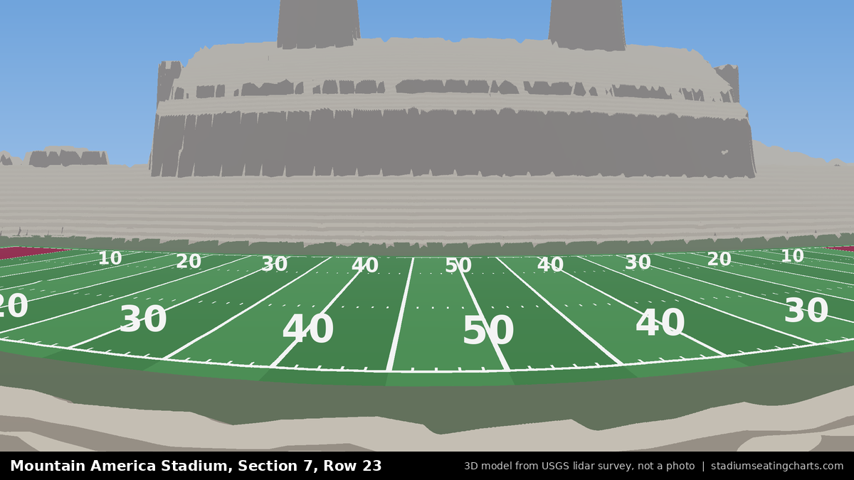 View from Mountain America Stadium Section 7, Row 23, looking toward the field