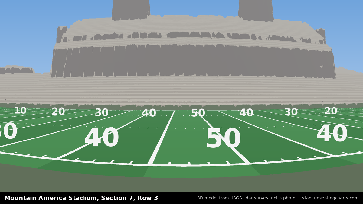 View from Mountain America Stadium Section 7, Row 3, looking toward the field