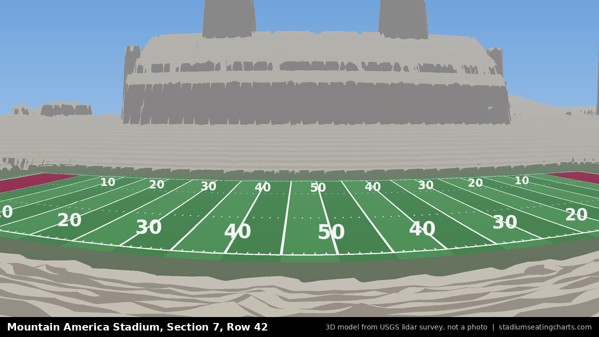 View from Mountain America Stadium Section 7, Row 42, looking toward the field