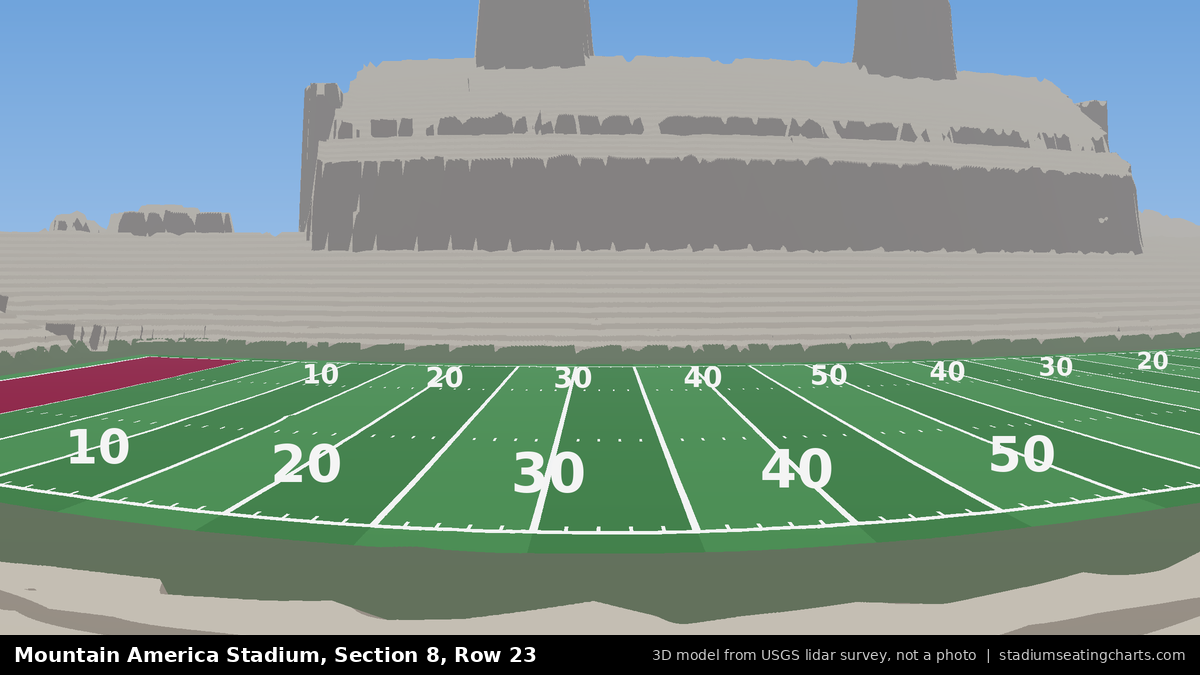 View from Mountain America Stadium Section 8, Row 23, looking toward the field