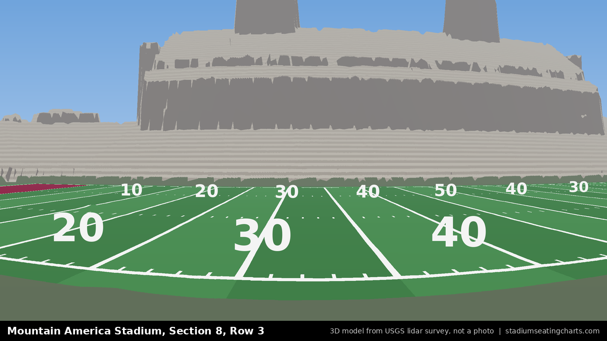 View from Mountain America Stadium Section 8, Row 3, looking toward the field