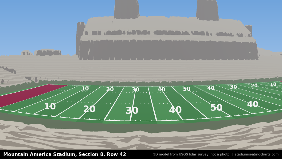 View from Mountain America Stadium Section 8, Row 42, looking toward the field