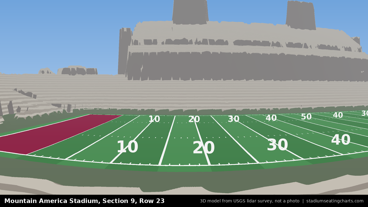 View from Mountain America Stadium Section 9, Row 23, looking toward the field