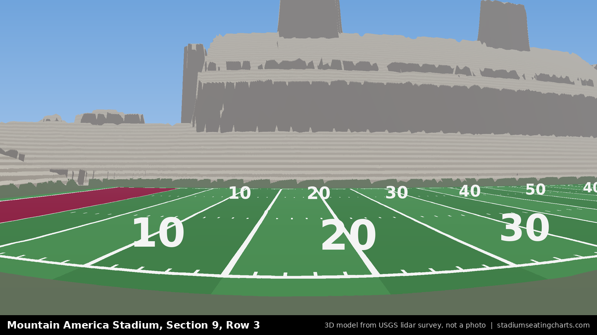 View from Mountain America Stadium Section 9, Row 3, looking toward the field