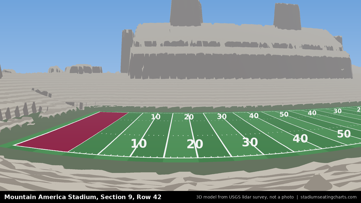 View from Mountain America Stadium Section 9, Row 42, looking toward the field