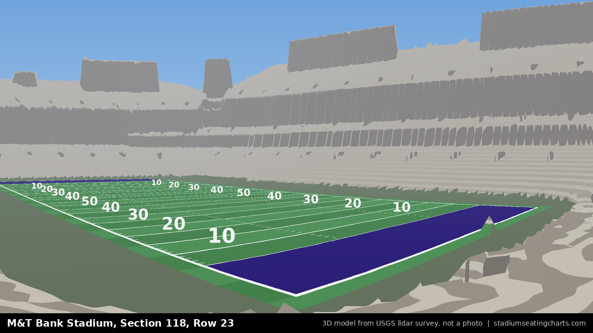 View from M&T Bank Stadium Section 118, Row 23, looking toward the field