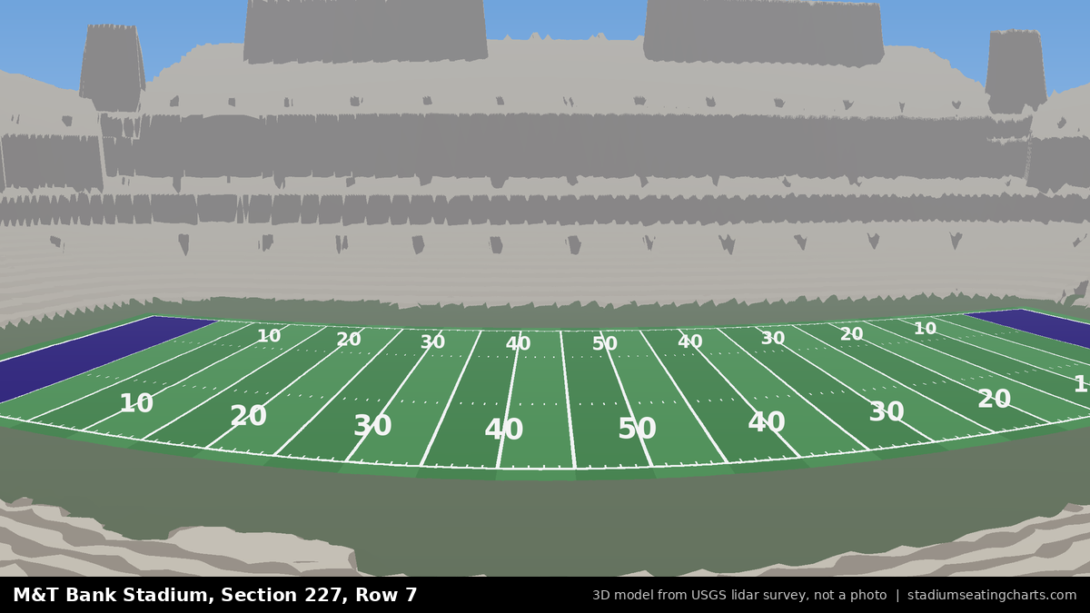 View from M&T Bank Stadium Section 227, Row 7, looking toward the field