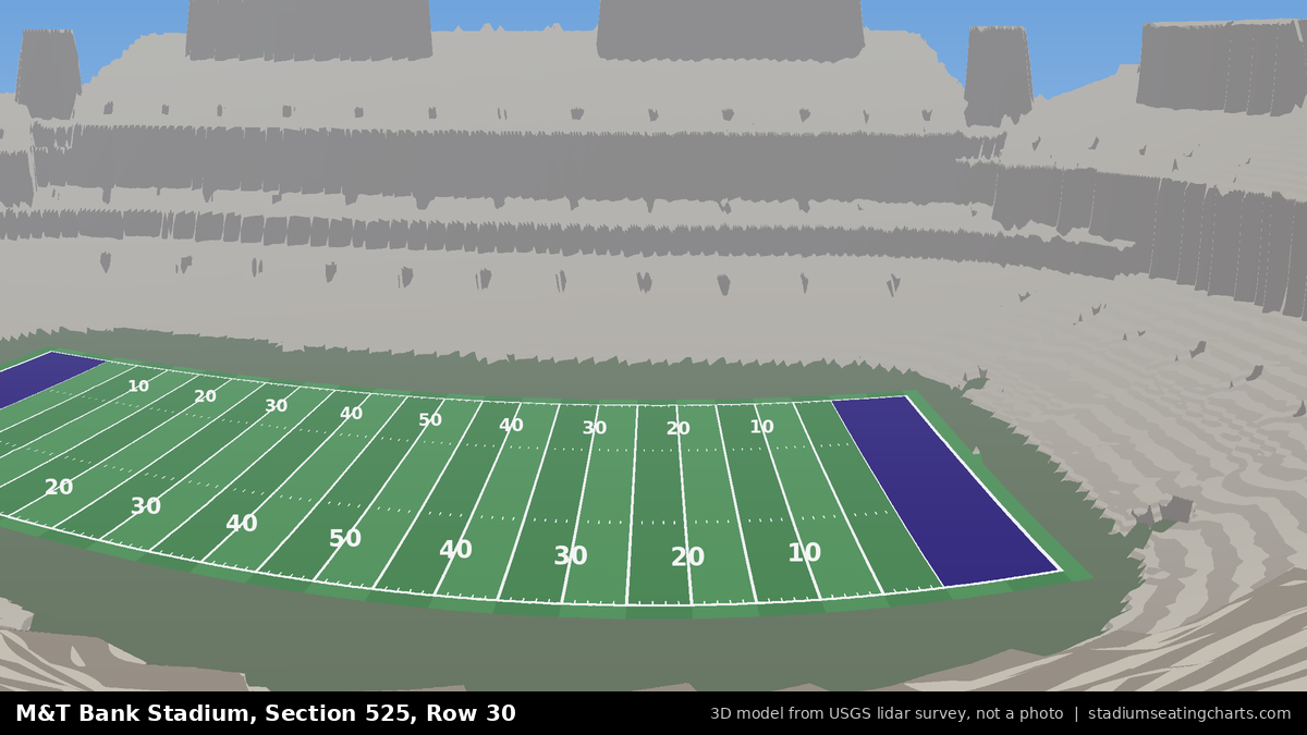 View from M&T Bank Stadium Section 525, Row 30, looking toward the field