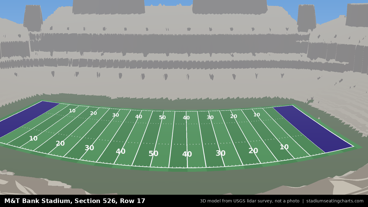 View from M&T Bank Stadium Section 526, Row 17, looking toward the field