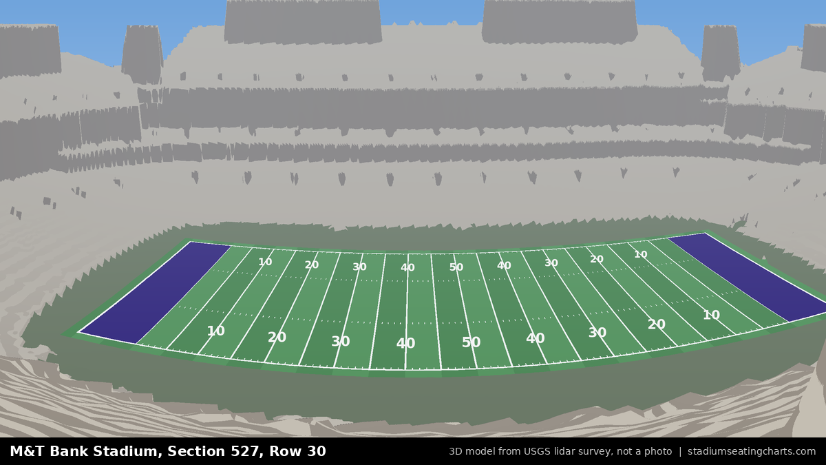 View from M&T Bank Stadium Section 527, Row 30, looking toward the field