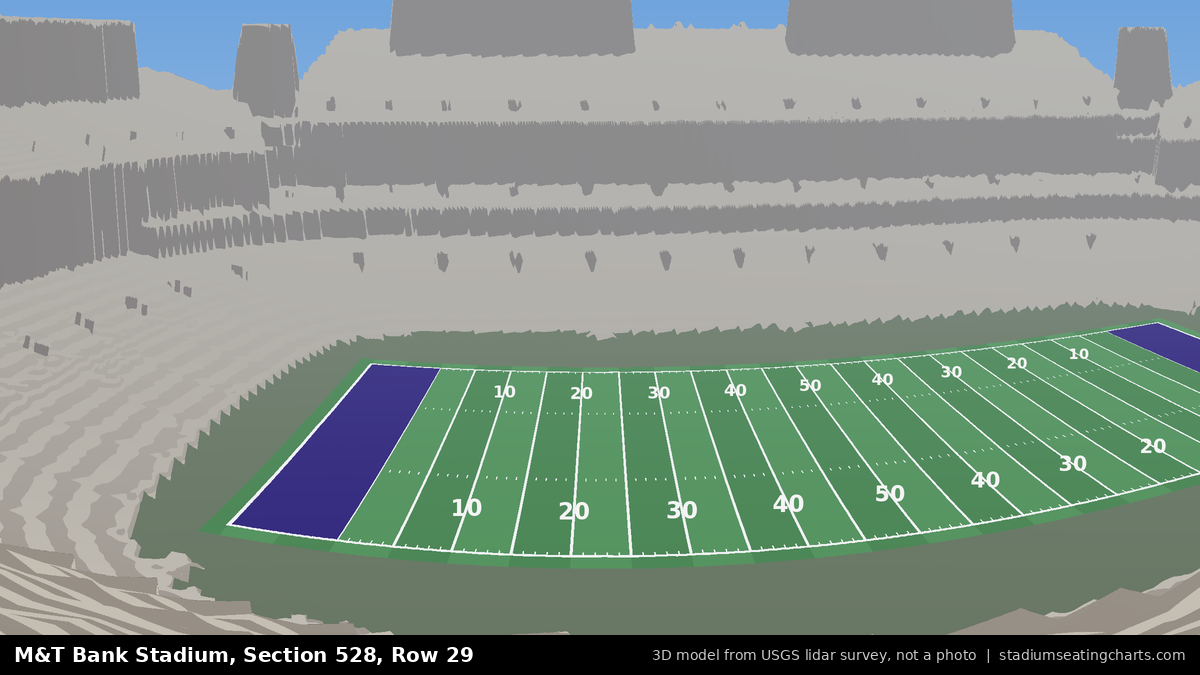 View from M&T Bank Stadium Section 528, Row 29, looking toward the field
