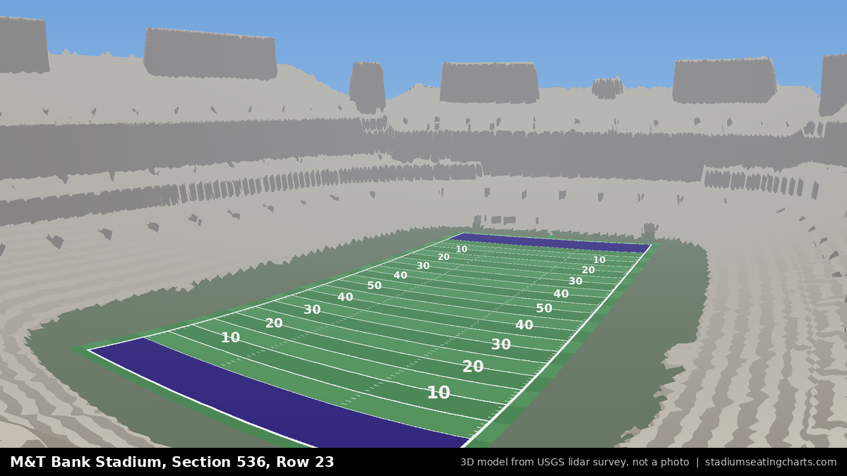 View from M&T Bank Stadium Section 536, Row 23, looking toward the field